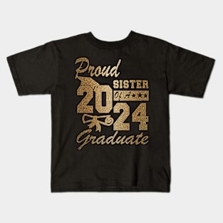 Tie Dye Proud sister of a 2024 Graduate Class of 2024 Senior Kids T-Shirt